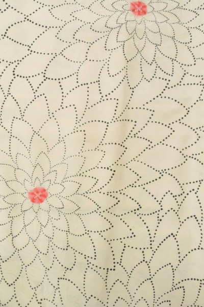 画像4: P0123W 女性用 羽織   化繊 白,  菊 【中古】【USED】【リサイクル】 ★★★★☆【P0123W】 (4)