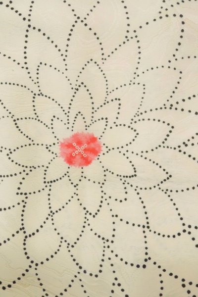 画像5: P0123W 女性用 羽織   化繊 白,  菊 【中古】【USED】【リサイクル】 ★★★★☆【P0123W】 (5)