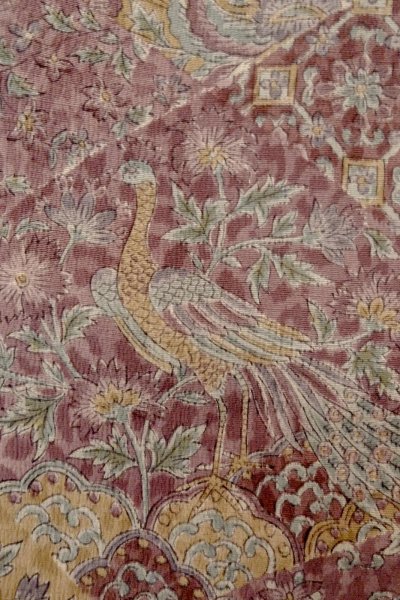 画像7: P0123Y 女性用 羽織   シルク（正絹） 赤み紫色,  鳳凰 【中古】【USED】【リサイクル】 ★★★★☆【P0123Y】 (7)