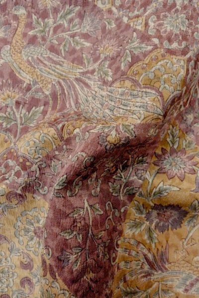 画像10: P0123Y 女性用 羽織   シルク（正絹） 赤み紫色,  鳳凰 【中古】【USED】【リサイクル】 ★★★★☆【P0123Y】 (10)