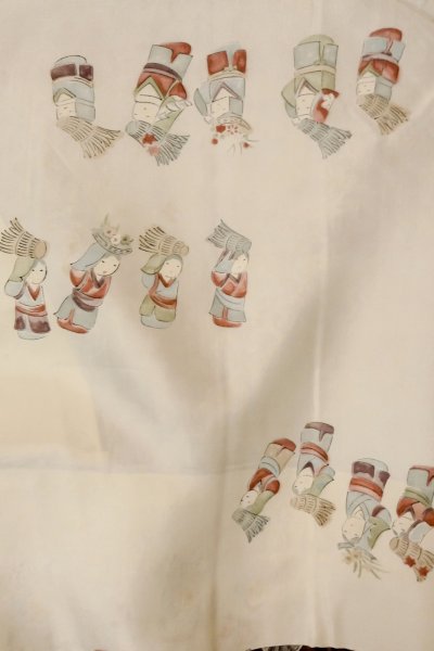 画像12: P0123Y 女性用 羽織   シルク（正絹） 赤み紫色,  鳳凰 【中古】【USED】【リサイクル】 ★★★★☆【P0123Y】 (12)