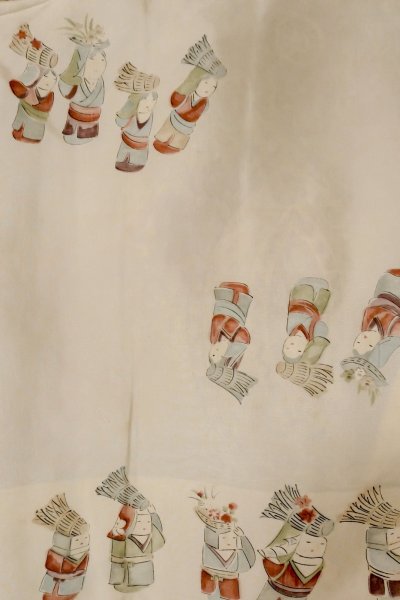 画像13: P0123Y 女性用 羽織   シルク（正絹） 赤み紫色,  鳳凰 【中古】【USED】【リサイクル】 ★★★★☆【P0123Y】 (13)