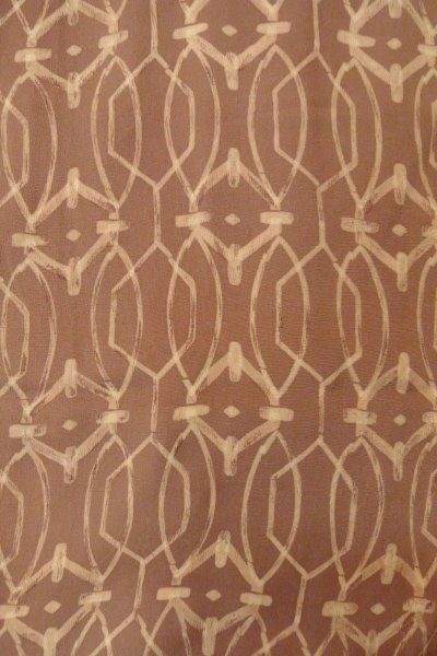 画像4: P0123Z 女性用 羽織   シルク（正絹） 淡い茶色,  抽象的模様 【中古】【USED】【リサイクル】 ★★★★☆【P0123Z】 (4)