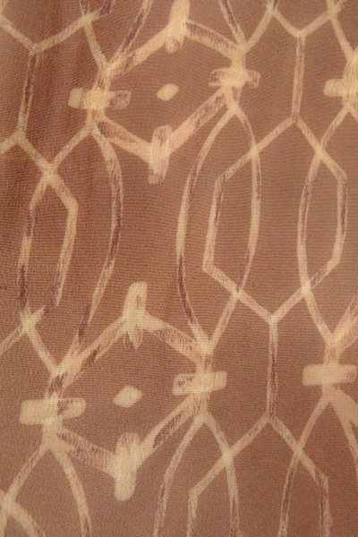 画像5: P0123Z 女性用 羽織   シルク（正絹） 淡い茶色,  抽象的模様 【中古】【USED】【リサイクル】 ★★★★☆【P0123Z】 (5)