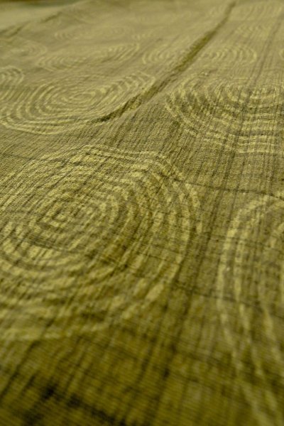 画像10: P0124B 女性用 羽織   シルク（正絹） 淡い黄緑色,  うず 【中古】【USED】【リサイクル】 ★☆☆☆☆【P0124B】 (10)