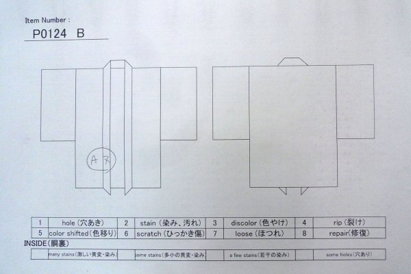 画像13: P0124B 女性用 羽織   シルク（正絹） 淡い黄緑色,  うず 【中古】【USED】【リサイクル】 ★☆☆☆☆【P0124B】 (13)