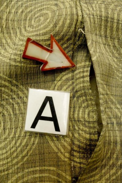 画像14: P0124B 女性用 羽織   シルク（正絹） 淡い黄緑色,  うず 【中古】【USED】【リサイクル】 ★☆☆☆☆【P0124B】 (14)