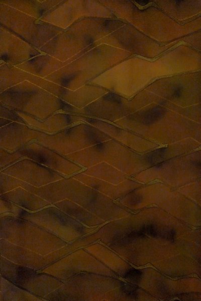 画像3: P0124C 女性用 羽織   シルク（正絹） 深い茶色,  抽象的模様 【中古】【USED】【リサイクル】 ★★★★☆【P0124C】 (3)