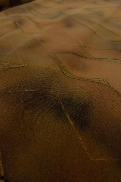 画像9: P0124C 女性用 羽織   シルク（正絹） 深い茶色,  抽象的模様 【中古】【USED】【リサイクル】 ★★★★☆【P0124C】 (9)