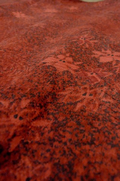 画像8: P0124E 女性用 羽織   シルク（正絹） 深い赤色,  花 【中古】【USED】【リサイクル】 ★★★★☆【P0124E】 (8)