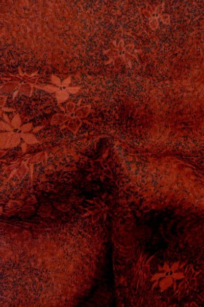 画像11: P0124E 女性用 羽織   シルク（正絹） 深い赤色,  花 【中古】【USED】【リサイクル】 ★★★★☆【P0124E】 (11)