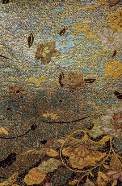 画像5: P0206D 袋帯 女性用着物 シルク（正絹）  光沢のある マルチカラー 桜 【中古】 【USED】 【リサイクル】 ★★★★☆ (5)