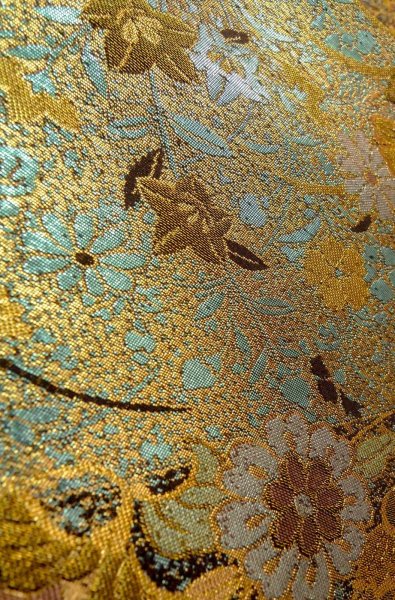 画像8: P0206D 袋帯 女性用着物 シルク（正絹）  光沢のある マルチカラー 桜 【中古】 【USED】 【リサイクル】 ★★★★☆ (8)