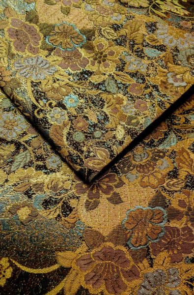 画像11: P0206D 袋帯 女性用着物 シルク（正絹）  光沢のある マルチカラー 桜 【中古】 【USED】 【リサイクル】 ★★★★☆ (11)