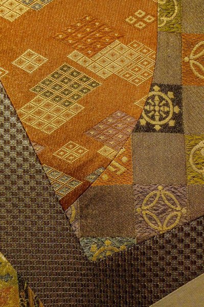 画像7: P0206G 袋帯 女性用着物 シルク（正絹）  淡い マルチカラー ぼたん 【中古】 【USED】 【リサイクル】 ★★★★☆ (7)