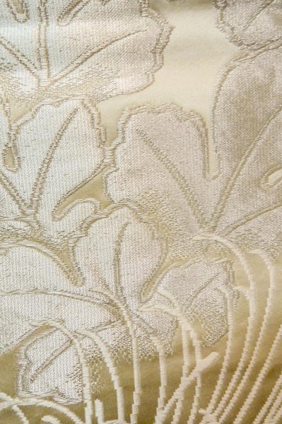 画像7: P0206H 袋帯 女性用着物 シルク（正絹）  光沢のある オフ　ホワイト 菊 【中古】 【USED】 【リサイクル】 ★★★★☆ (7)