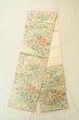 画像1: P0206K 袋帯 女性用着物 シルク（正絹）  光沢のある オフ　ホワイト 花 【中古】 【USED】 【リサイクル】 ★★★★☆ (1)