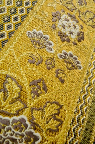 画像8: P0206O 袋帯 女性用着物 シルク（正絹）  深い オリーブ 鳳凰 【中古】 【USED】 【リサイクル】 ★★★★☆ (8)