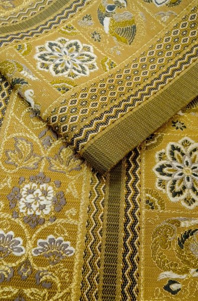 画像11: P0206O 袋帯 女性用着物 シルク（正絹）  深い オリーブ 鳳凰 【中古】 【USED】 【リサイクル】 ★★★★☆ (11)