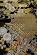 画像6: P0206R 袋帯 女性用着物 シルク（正絹）  光沢のある 黒 花 【中古】 【USED】 【リサイクル】 ★★★★☆ (6)