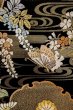 画像7: P0206R 袋帯 女性用着物 シルク（正絹）  光沢のある 黒 花 【中古】 【USED】 【リサイクル】 ★★★★☆ (7)
