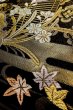 画像9: P0206R 袋帯 女性用着物 シルク（正絹）  光沢のある 黒 花 【中古】 【USED】 【リサイクル】 ★★★★☆ (9)