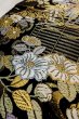 画像10: P0206R 袋帯 女性用着物 シルク（正絹）  光沢のある 黒 花 【中古】 【USED】 【リサイクル】 ★★★★☆ (10)