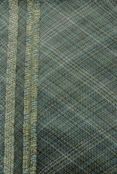 画像4: P0206S 袋帯 女性用着物 シルク（正絹）  深い 青緑色 縞 【中古】 【USED】 【リサイクル】 ★★★★☆ (4)