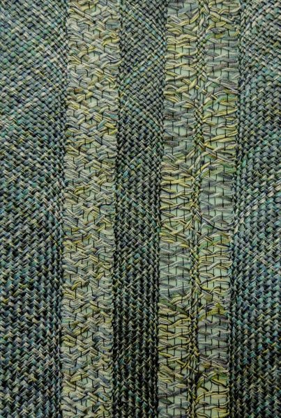 画像5: P0206S 袋帯 女性用着物 シルク（正絹）  深い 青緑色 縞 【中古】 【USED】 【リサイクル】 ★★★★☆ (5)