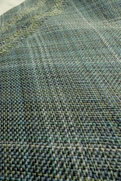 画像9: P0206S 袋帯 女性用着物 シルク（正絹）  深い 青緑色 縞 【中古】 【USED】 【リサイクル】 ★★★★☆ (9)