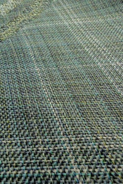 画像10: P0206S 袋帯 女性用着物 シルク（正絹）  深い 青緑色 縞 【中古】 【USED】 【リサイクル】 ★★★★☆ (10)