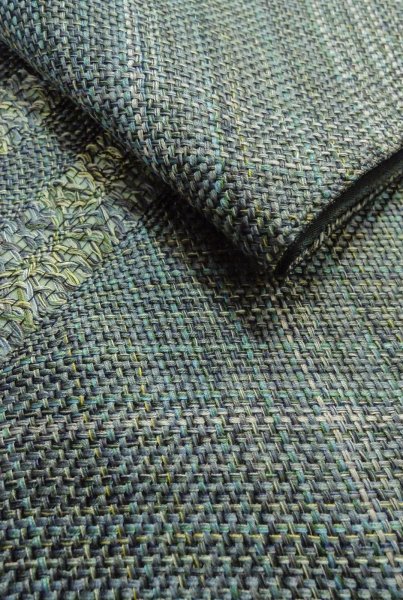 画像11: P0206S 袋帯 女性用着物 シルク（正絹）  深い 青緑色 縞 【中古】 【USED】 【リサイクル】 ★★★★☆ (11)