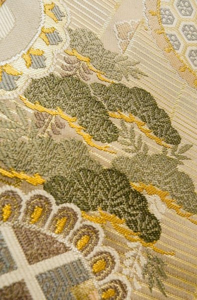 画像10: P0206X 丸帯 女性用着物 シルク（正絹）  淡い 藤色 桜 【中古】 【USED】 【リサイクル】 ★★★★☆ (10)