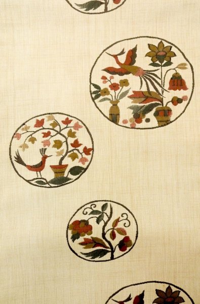 画像4: P0206Y 袋帯 女性用着物 シルク（正絹）  淡い アイボリー 花 【中古】 【USED】 【リサイクル】 ★★★★☆ (4)