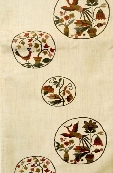 画像5: P0206Y 袋帯 女性用着物 シルク（正絹）  淡い アイボリー 花 【中古】 【USED】 【リサイクル】 ★★★★☆ (5)