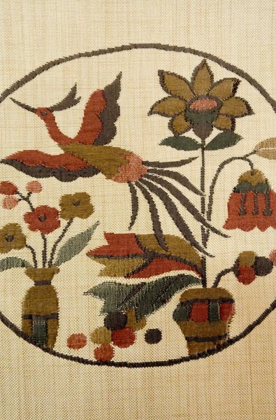 画像6: P0206Y 袋帯 女性用着物 シルク（正絹）  淡い アイボリー 花 【中古】 【USED】 【リサイクル】 ★★★★☆ (6)