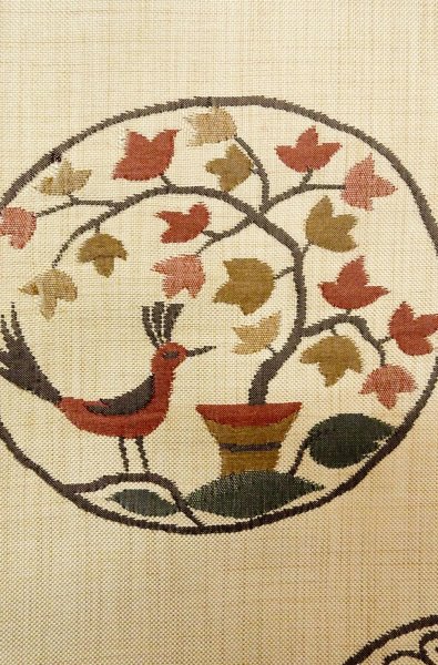 画像7: P0206Y 袋帯 女性用着物 シルク（正絹）  淡い アイボリー 花 【中古】 【USED】 【リサイクル】 ★★★★☆ (7)