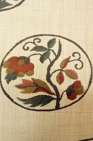 画像8: P0206Y 袋帯 女性用着物 シルク（正絹）  淡い アイボリー 花 【中古】 【USED】 【リサイクル】 ★★★★☆ (8)