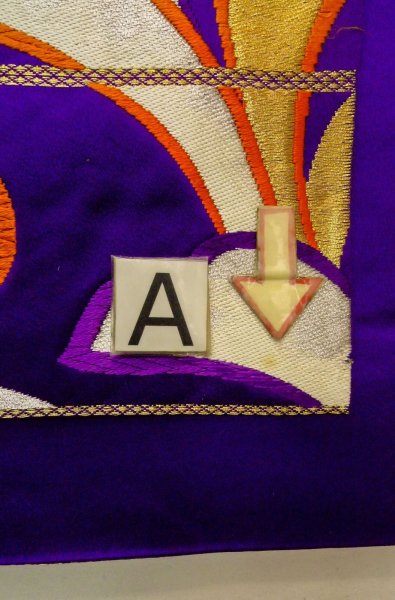 画像12: P0207B 袋帯 女性用着物 シルク（正絹）  鮮やか 紫色 唐草 【中古】 【USED】 【リサイクル】 ★★☆☆☆ (12)