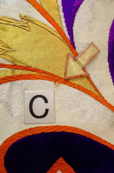 画像14: P0207B 袋帯 女性用着物 シルク（正絹）  鮮やか 紫色 唐草 【中古】 【USED】 【リサイクル】 ★★☆☆☆ (14)