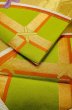 画像11: P0207D 袋帯 女性用着物 シルク（正絹）   黄緑色 線 【中古】 【USED】 【リサイクル】 ★★★☆☆ (11)