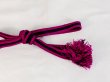 画像4: P0219XO 帯締め 女性用着物 シルク（正絹） 鮮やか 紫み 桃色 縞 【中古】 【USED】 【リサイクル】 ★☆☆☆☆ (4)
