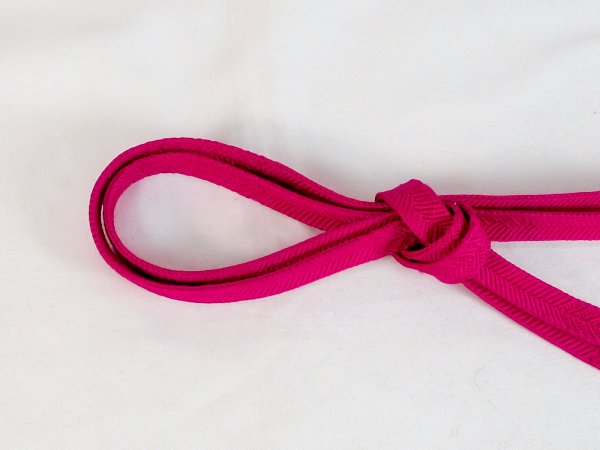 画像2: P0219XS 帯締め 女性用着物 シルク（正絹）  鮮やか 桃色 ジグザグ 【中古】 【USED】 【リサイクル】 ★★★★☆ (2)