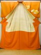 画像2: P0225D 女性用 付下げ   シルク（正絹） 鮮やか橙色,  ぼたん 【中古】【USED】【リサイクル】 ★★★☆☆【P0225D】 (2)