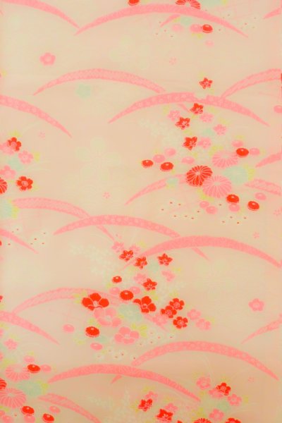 画像4: P0225W 女性用 襦袢   モスリン 薄い桃色,  桜 【中古】【USED】【リサイクル】 ★★★☆☆【P0225W】 (4)