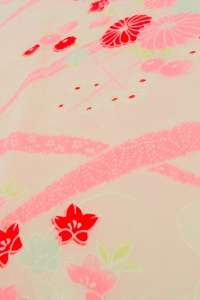 画像9: P0225W 女性用 襦袢   モスリン 薄い桃色,  桜 【中古】【USED】【リサイクル】 ★★★☆☆【P0225W】 (9)