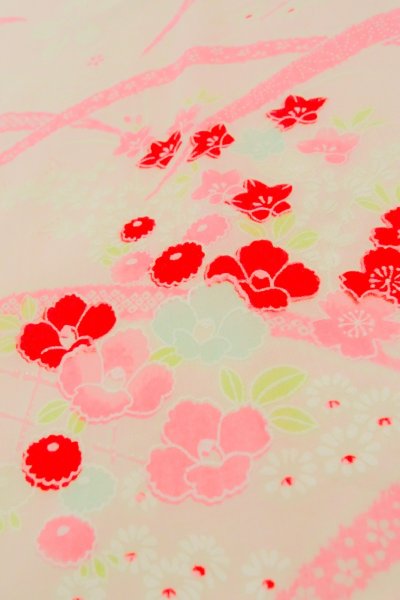 画像10: P0225W 女性用 襦袢   モスリン 薄い桃色,  桜 【中古】【USED】【リサイクル】 ★★★☆☆【P0225W】 (10)