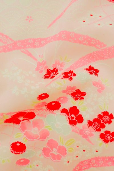 画像11: P0225W 女性用 襦袢   モスリン 薄い桃色,  桜 【中古】【USED】【リサイクル】 ★★★☆☆【P0225W】 (11)