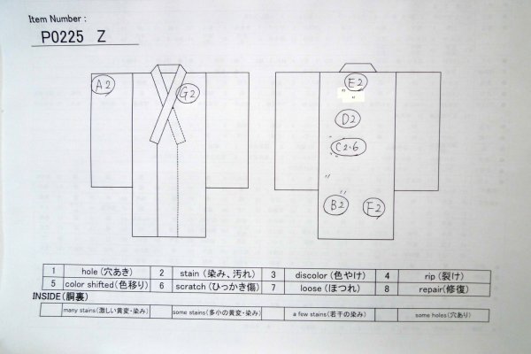 画像13: P0225Z 女性用 襦袢   化繊 白,  桐 【中古】【USED】【リサイクル】 ★★★☆☆【P0225Z】 (13)