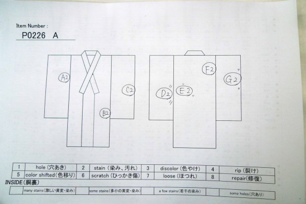 画像11: P0226A 女性用 襦袢   シルク（正絹） 白,  【中古】【USED】【リサイクル】 ★★☆☆☆【P0226A】 (11)